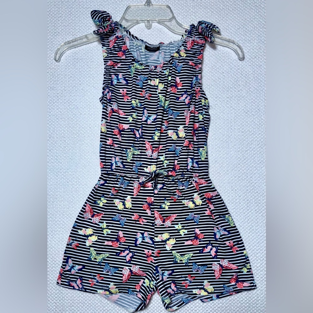 Picapino Girls Butterfly Romper Size 7X Lightweight Summer Beach